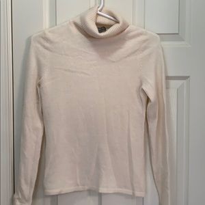Ann Taylor 100% cashmere cream turtleneck sweater
